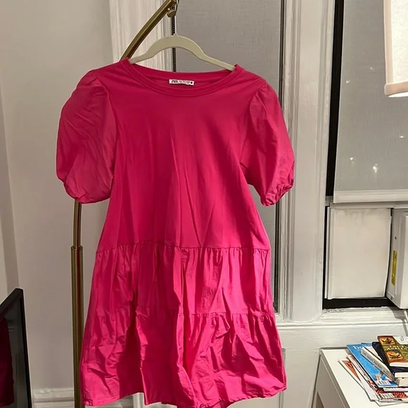 open lace back dress Zara Hot Pink Knitted Wool Blend Maxi Dress